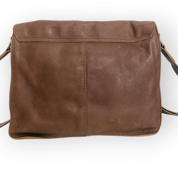 Boden Leather Messenger Crossbody Bag Brown Unisex - Picture 3 of 14